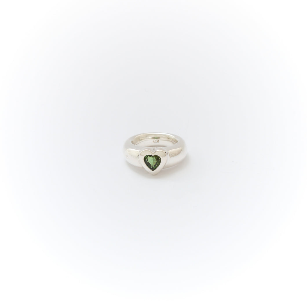 Peridot Heart Ring